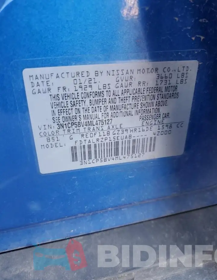3N1CP5BV4ML475127 Photo# 13