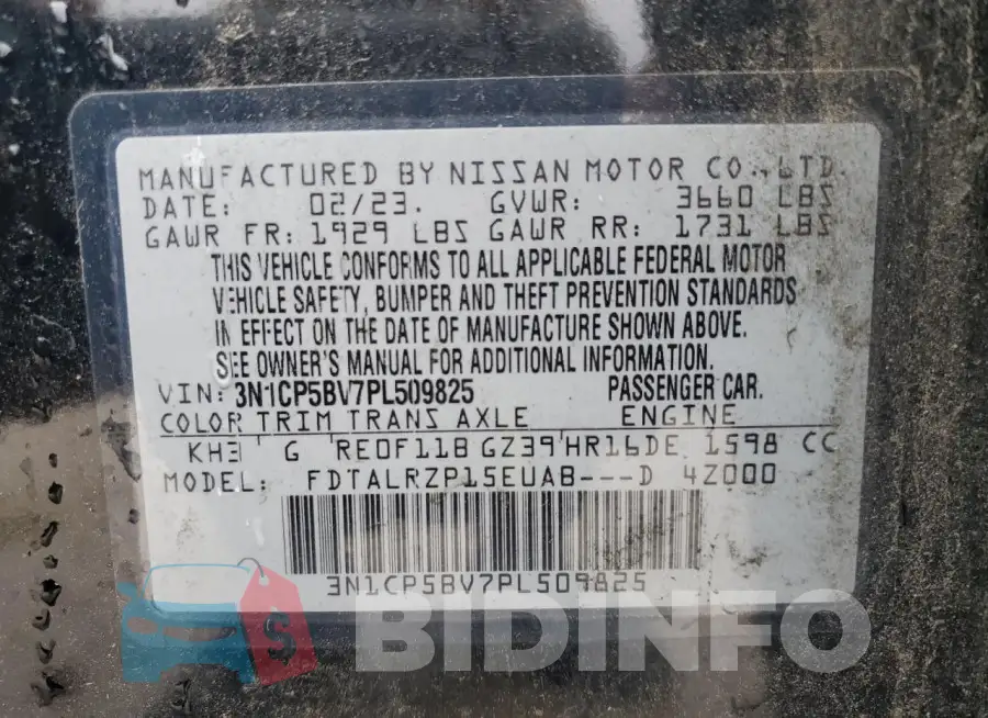 3N1CP5BV7PL509825 Photo# 12