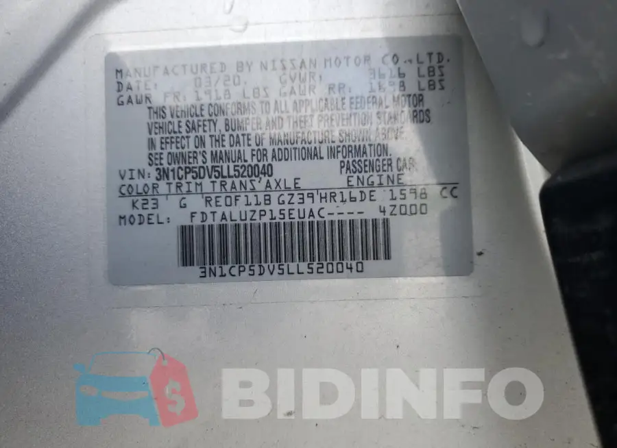 3N1CP5DV5LL520040 Photo# 13