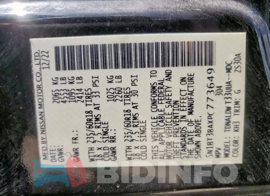 5N1BT3BAXPC773649 Photo# 14