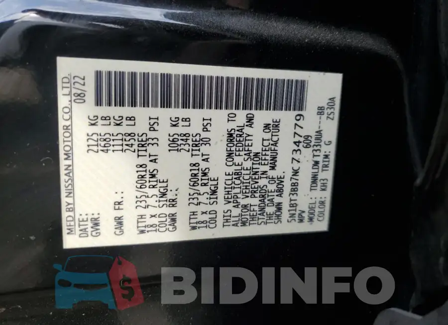 5N1BT3BB7NC734779 Photo# 13