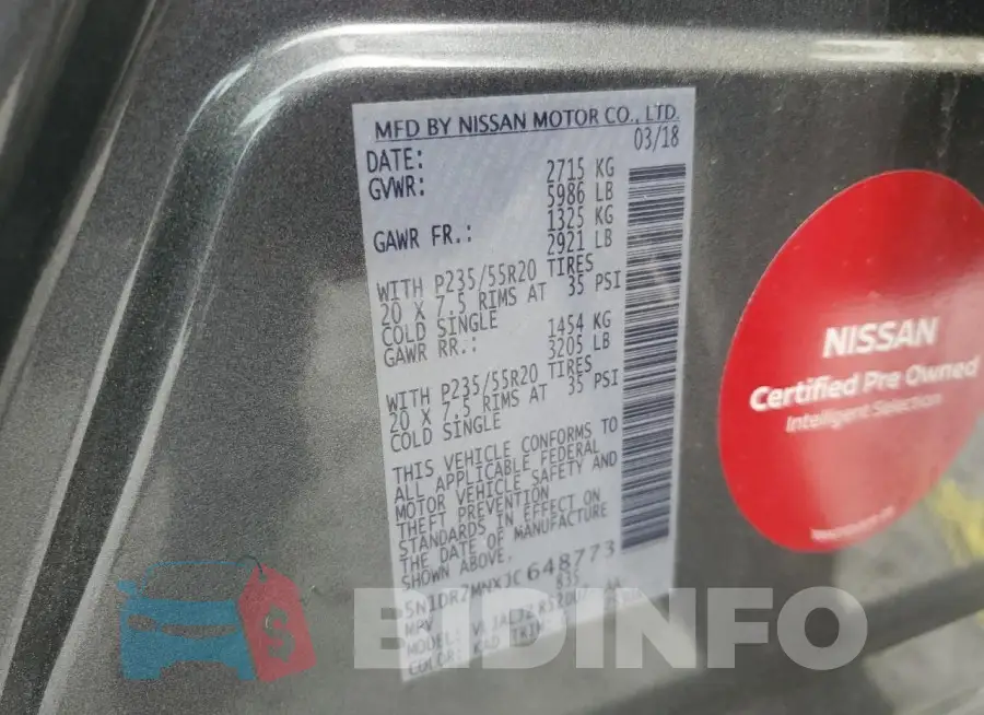 5N1DR2MNXJC648773 Photo# 13