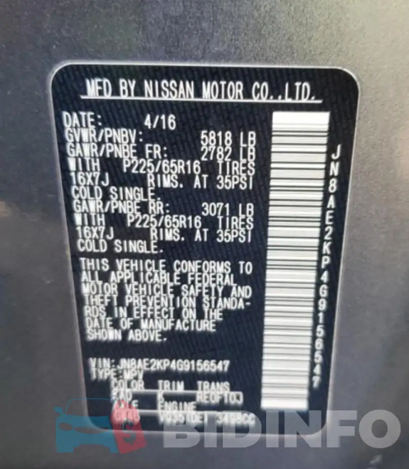 JN8AE2KP4G9156547 Photo# 13