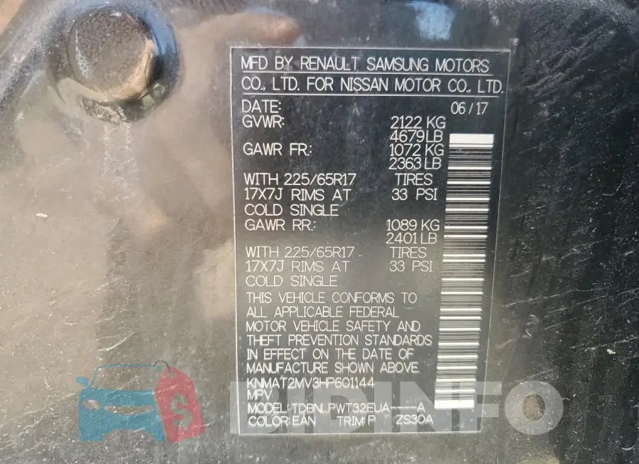 KNMAT2MV3HP601144 Photo# 13
