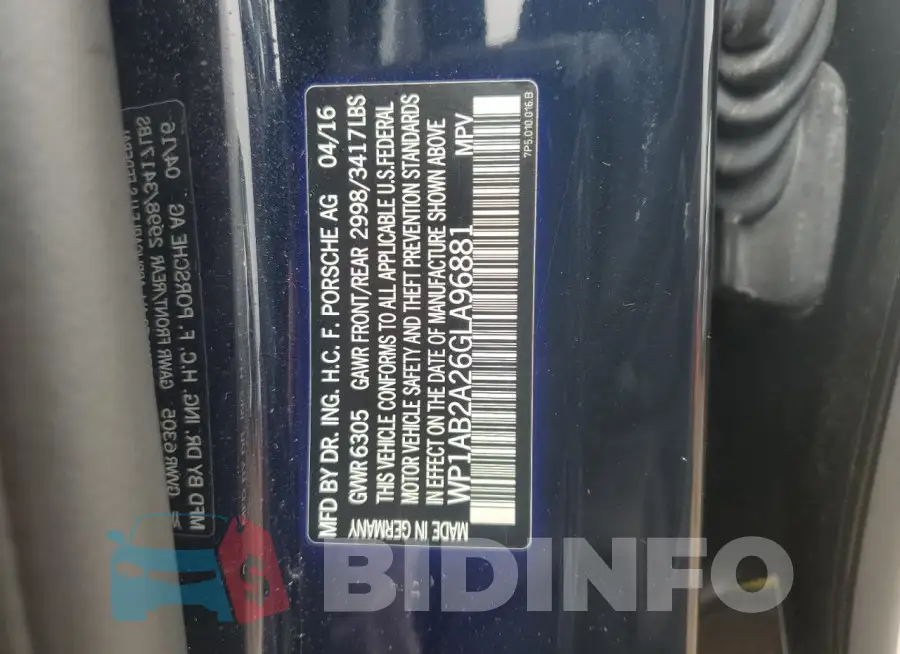 WP1AB2A26GLA96881 Photo# 13