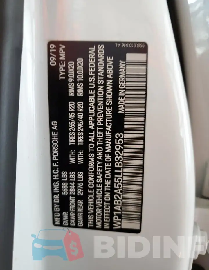 WP1AB2A55LLB32953 Photo# 14