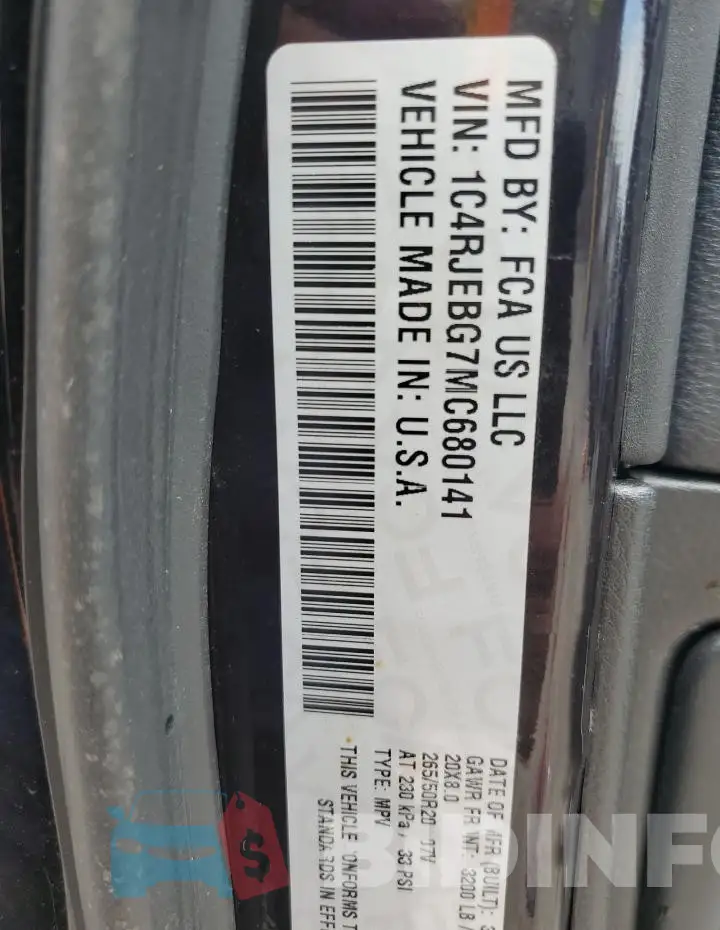 1C4RJEBG7MC680141 Photo# 14