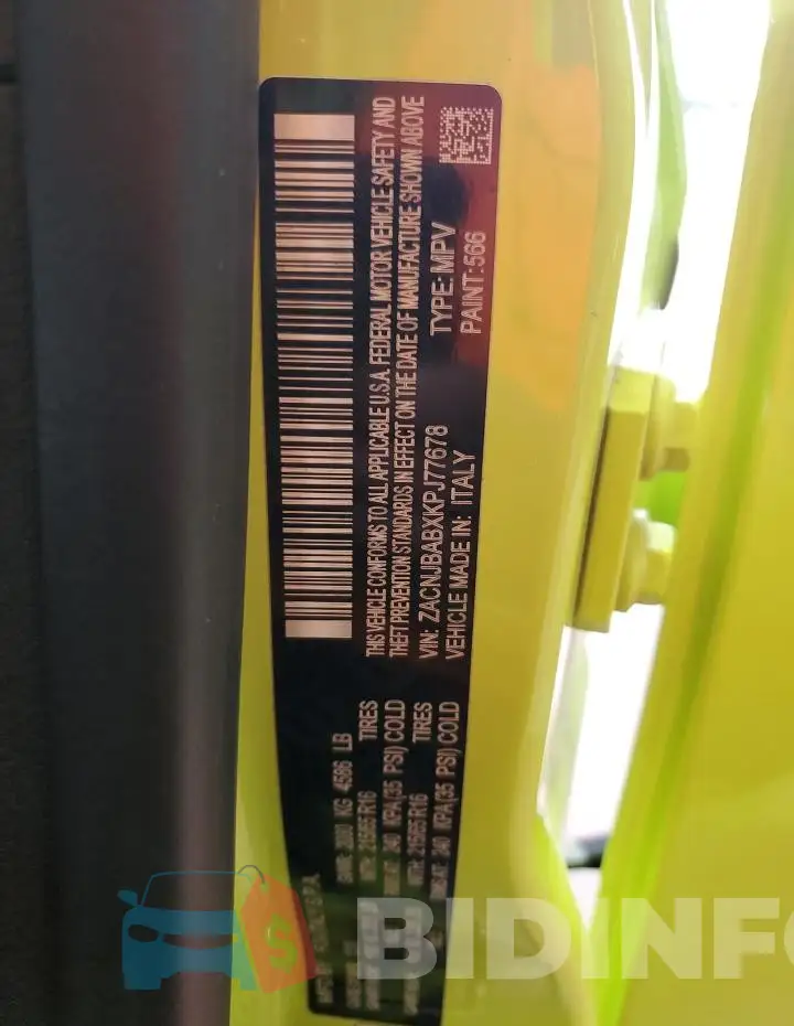 ZACNJBABXKPJ77678 Photo# 13