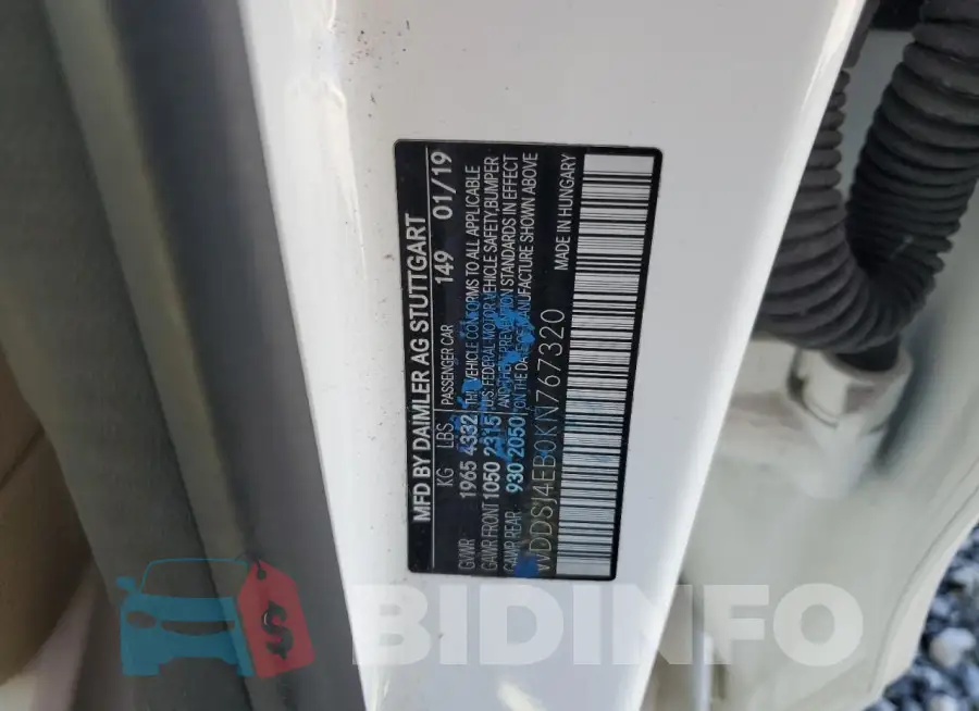 WDDSJ4EB0KN767320 Photo# 12