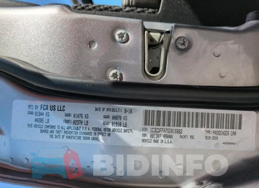 1C3CDFFA7GD816893 Photo# 13