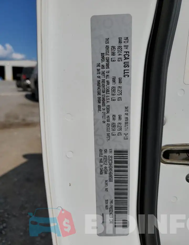 2C3CDXHG4KH608568 Photo# 12