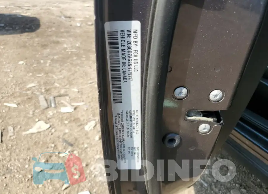 2C3CDZAG2NH179117 Photo# 12