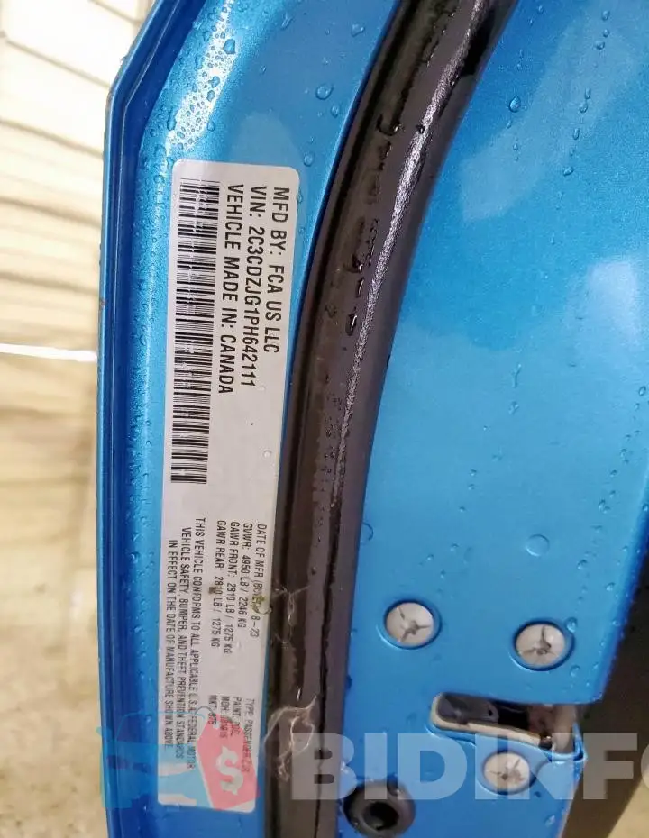 2C3CDZJG1PH642111 Photo# 12