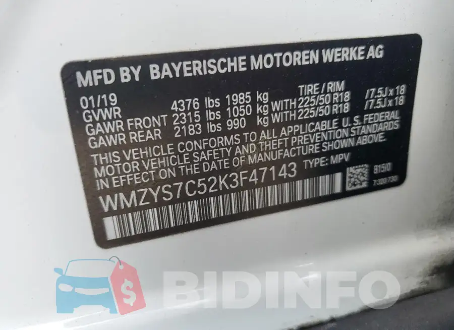 WMZYS7C52K3F47143 Photo# 12