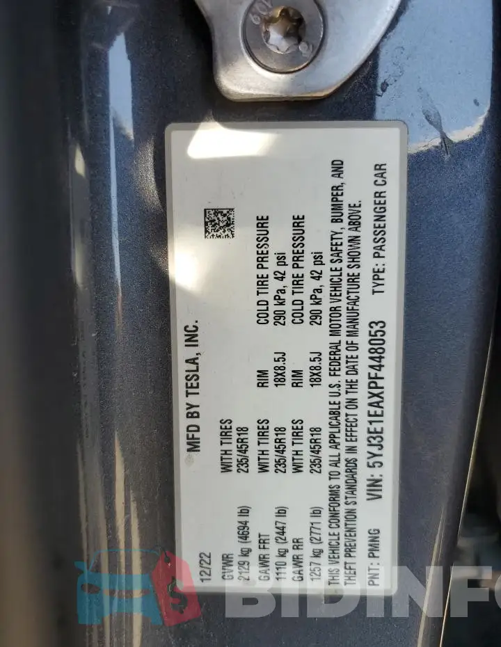 5YJ3E1EAXPF448053 Photo# 12