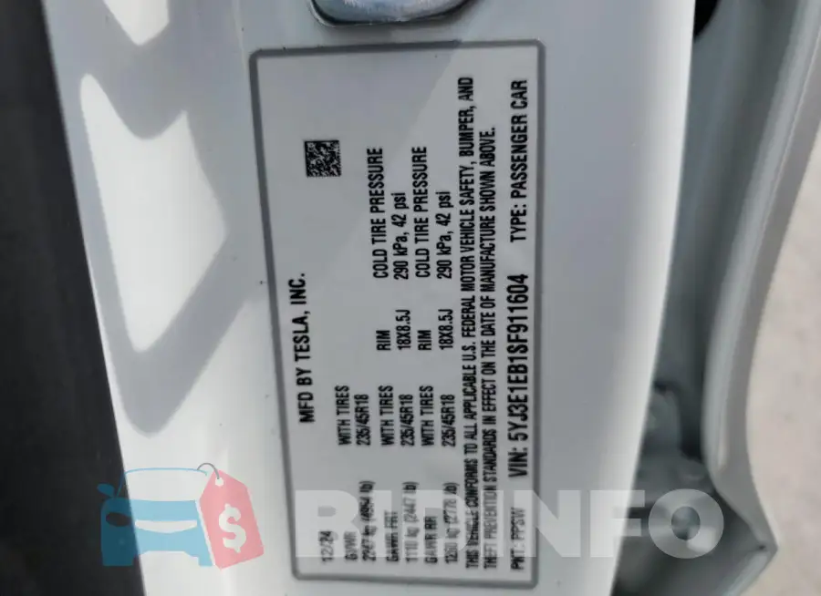 5YJ3E1EB1SF911604 Photo# 12