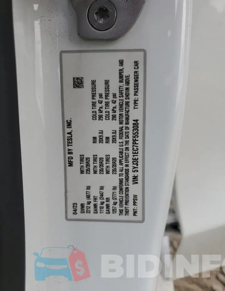 5YJ3E1EC7PF553084 Photo# 13