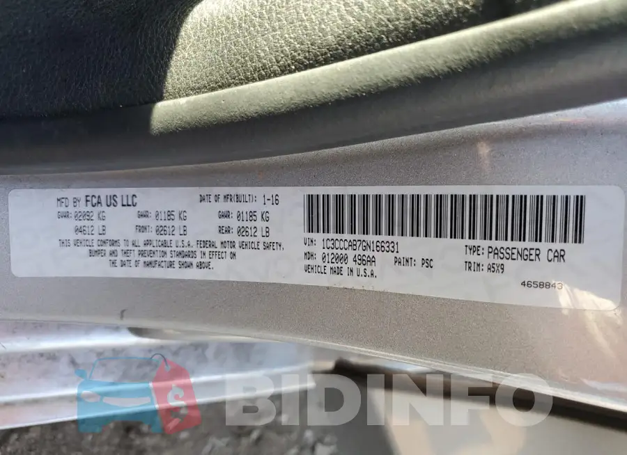 1C3CCCAB7GN166331 Photo# 12
