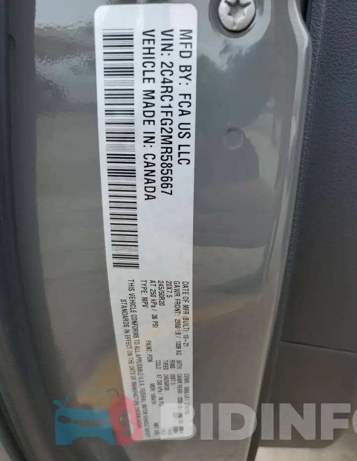 2C4RC1FG2MR585667 Photo# 13