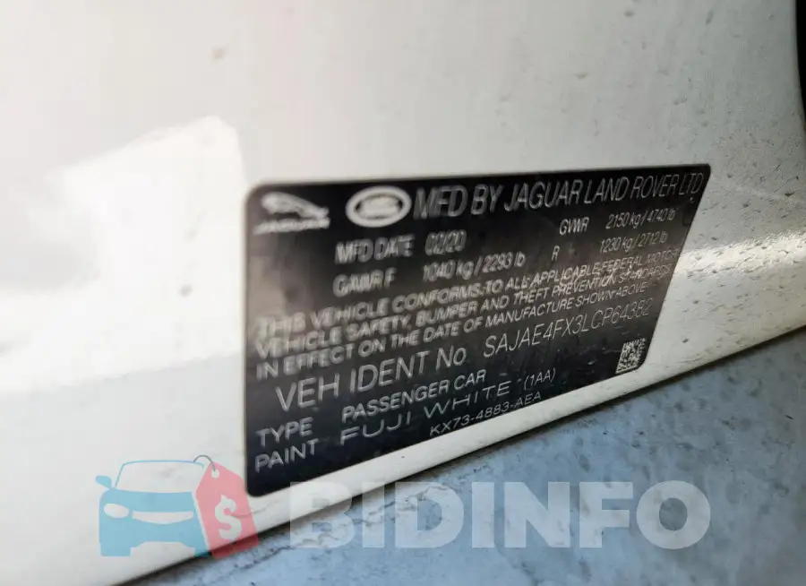 SAJAE4FX3LCP64382 Photo# 12