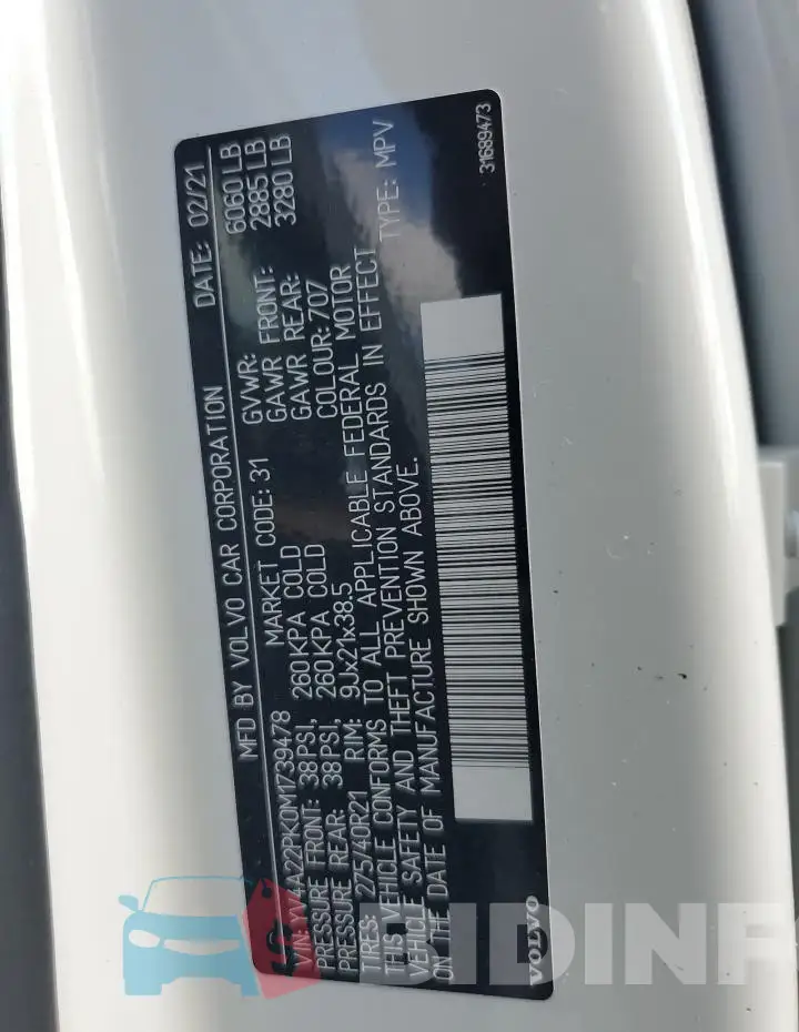 YV4A22PK0M1739478 Photo# 13