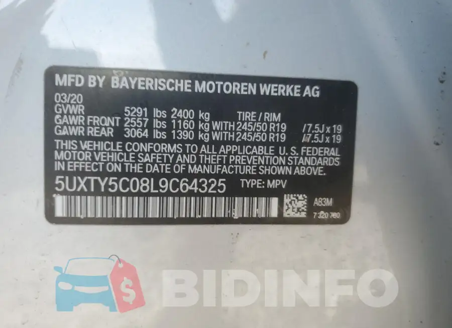 5UXTY5C08L9C64325 Photo# 12
