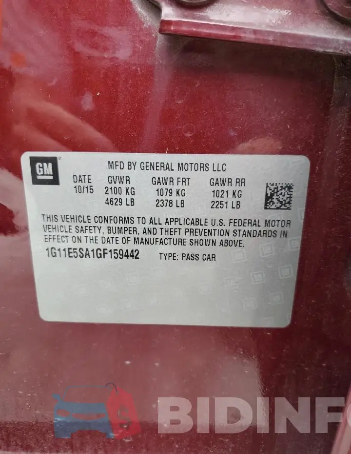 1G11E5SA1GF159442 Photo# 12