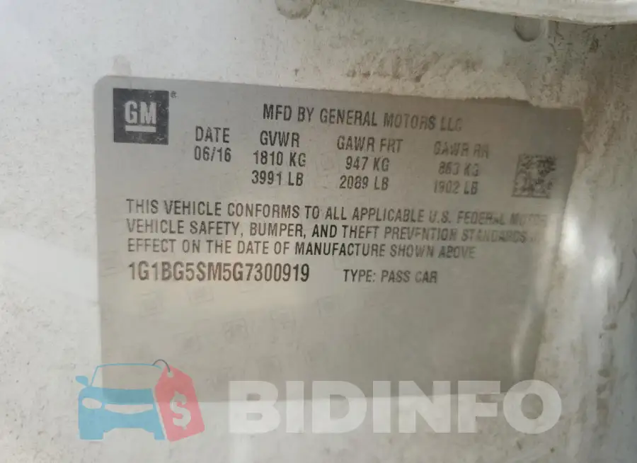 1G1BG5SM5G7300919 Photo# 12