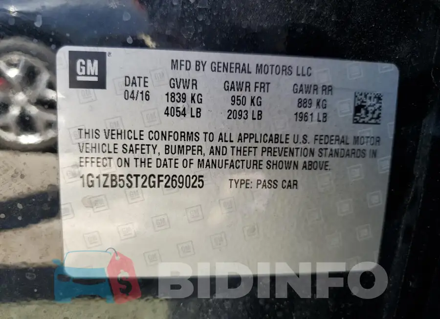 1G1ZB5ST2GF269025 Photo# 12