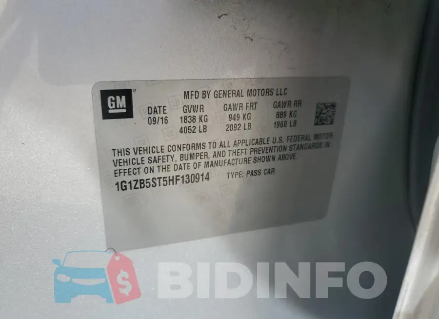 1G1ZB5ST5HF130914 Photo# 12