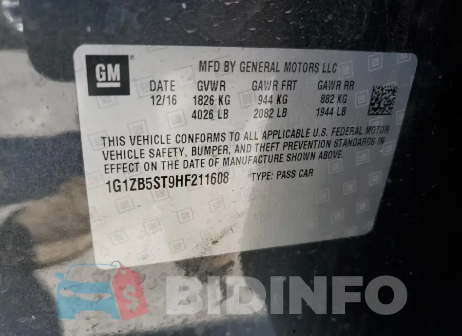 1G1ZB5ST9HF211608 Photo# 13