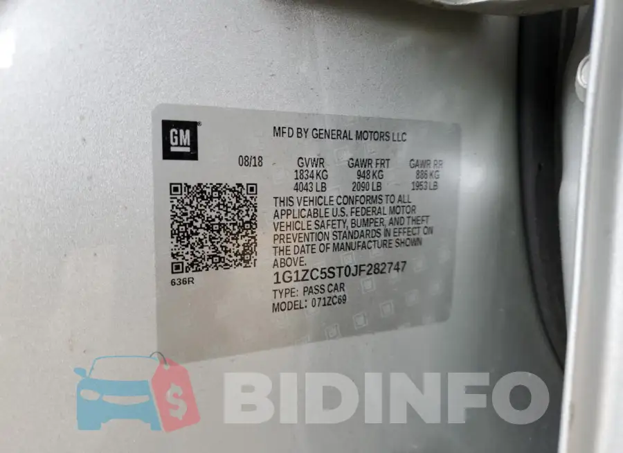 1G1ZC5ST0JF282747 Photo# 12