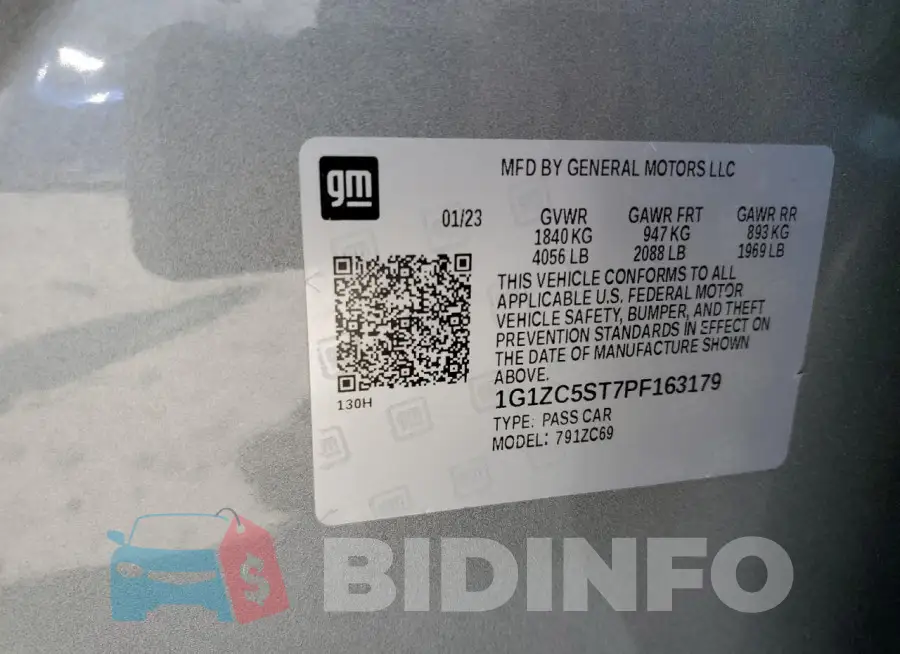 1G1ZC5ST7PF163179 Photo# 12