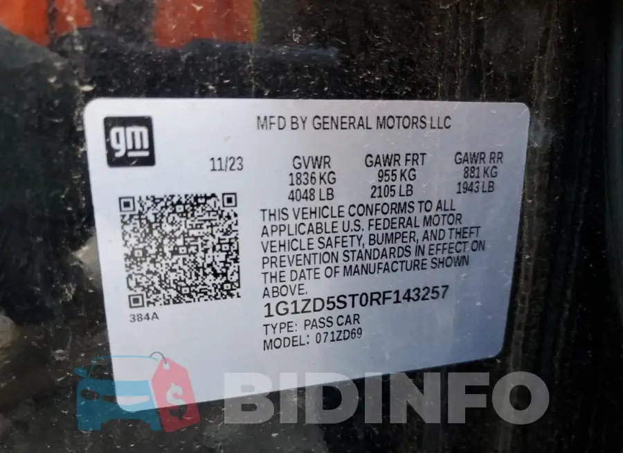 1G1ZD5ST0RF143257 Photo# 12