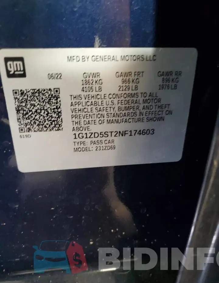 1G1ZD5ST2NF174603 Photo# 13