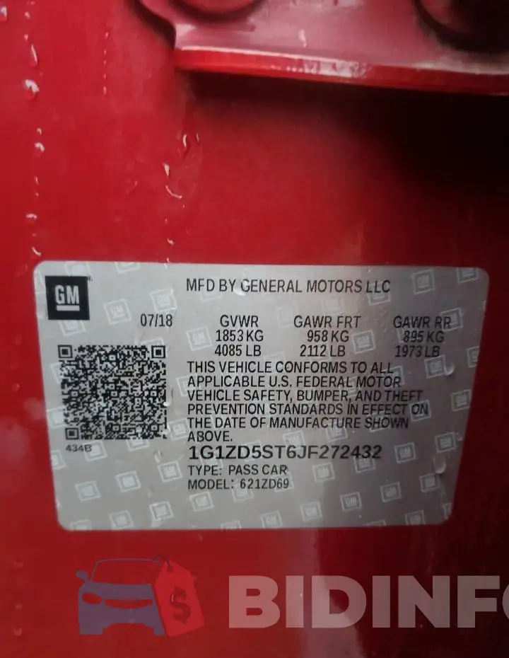 1G1ZD5ST6JF272432 Photo# 12