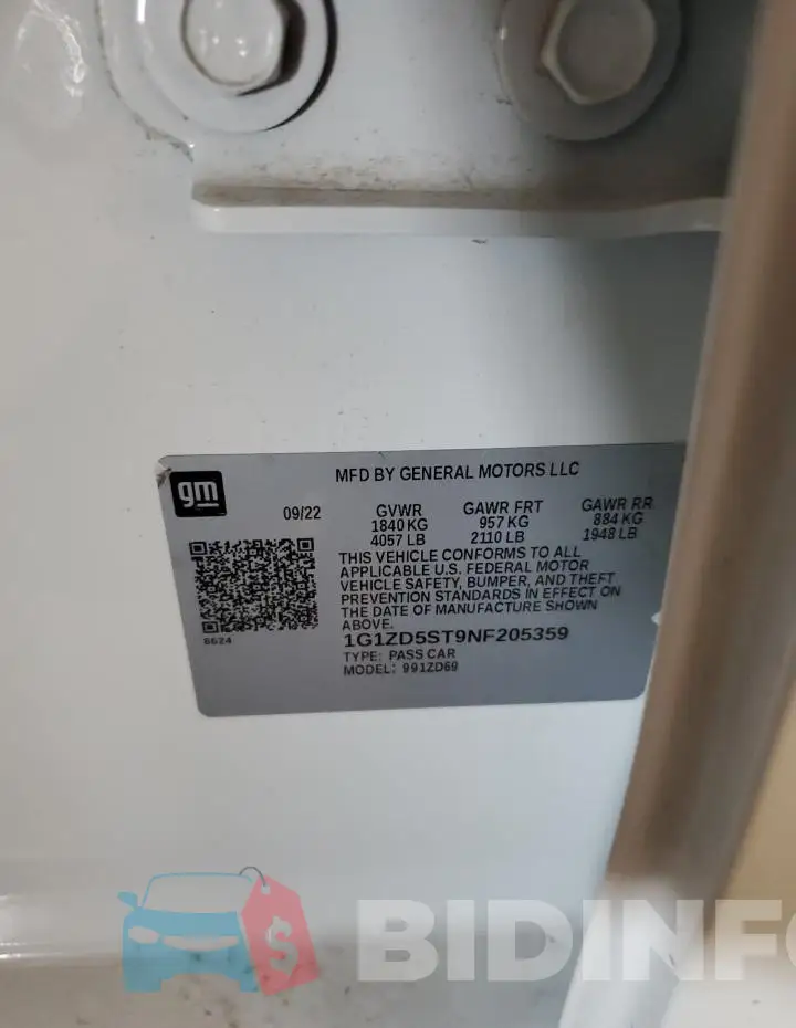 1G1ZD5ST9NF205359 Photo# 12