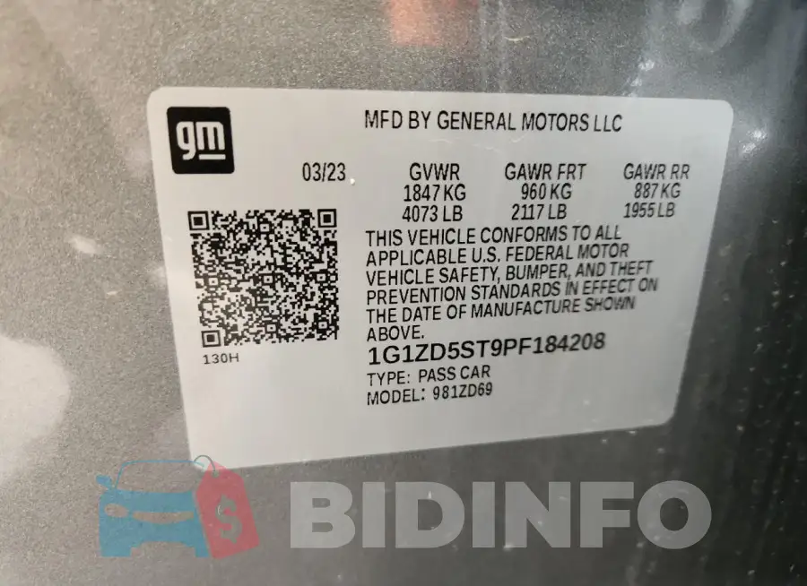 1G1ZD5ST9PF184208 Photo# 13