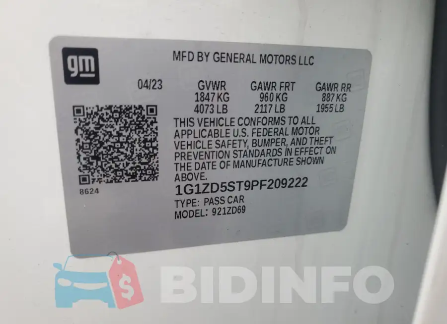 1G1ZD5ST9PF209222 Photo# 12