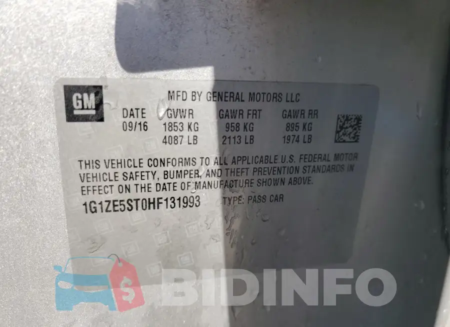 1G1ZE5ST0HF131993 Photo# 12