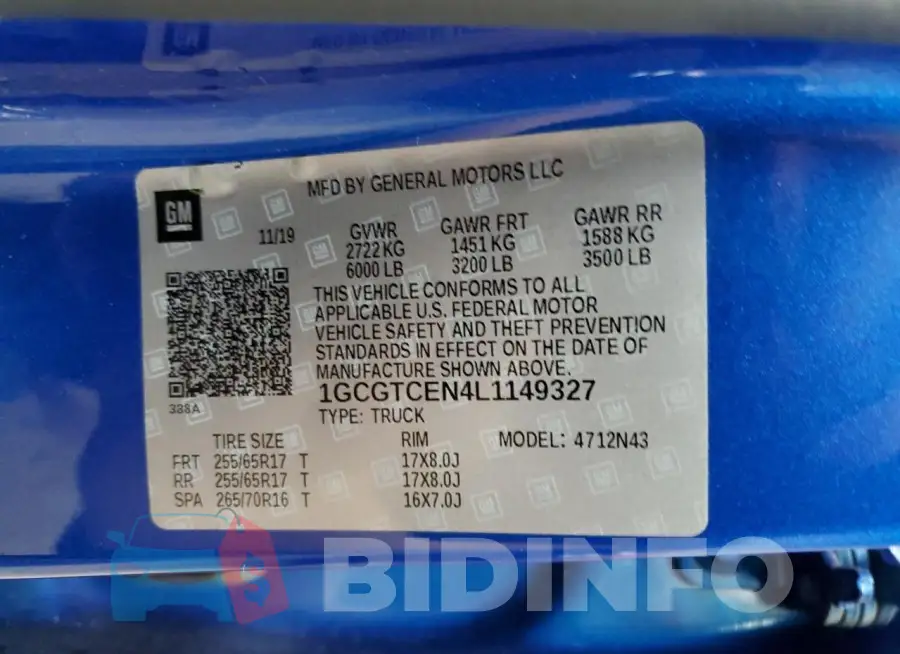1GCGTCEN4L1149327 Photo# 12