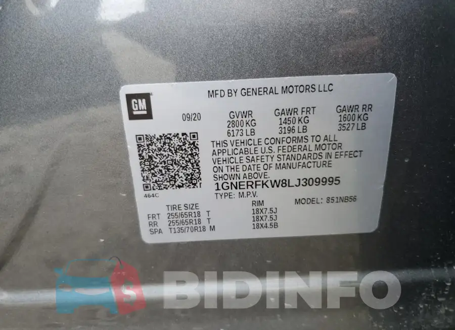 1GNERFKW8LJ309995 Photo# 13