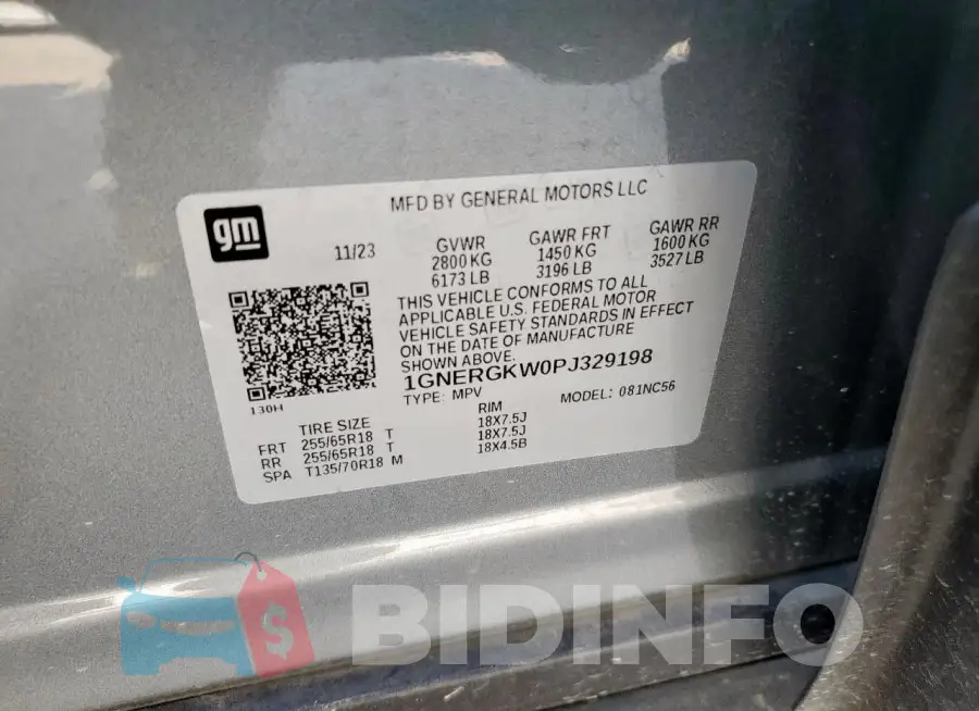 1GNERGKW0PJ329198 Photo# 13