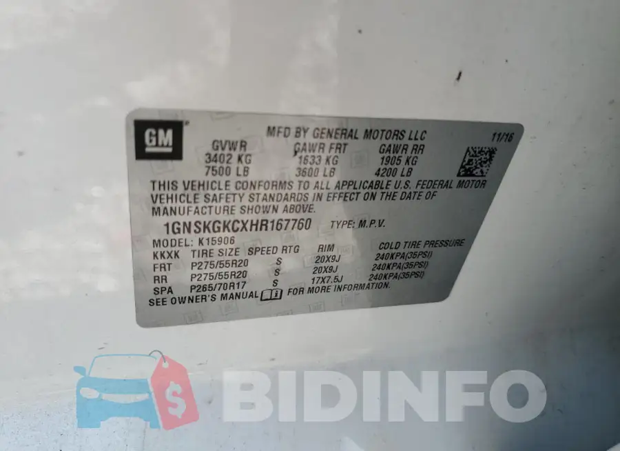 1GNSKGKCXHR167760 Photo# 13