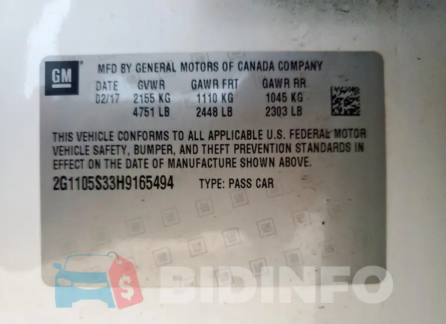 2G1105S33H9165494 Photo# 12
