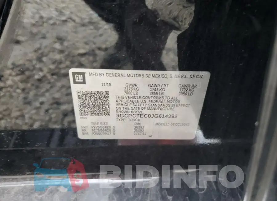3GCPCTEC0JG614392 Photo# 12