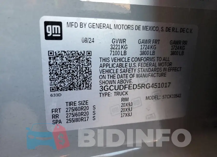 3GCUDFED5RG451017 Photo# 13