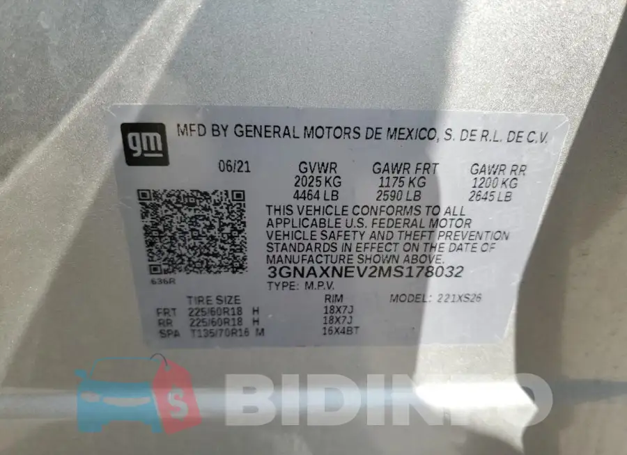 3GNAXNEV2MS178032 Photo# 12