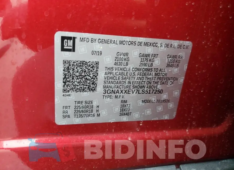 3GNAXXEV7LS517250 Photo# 13