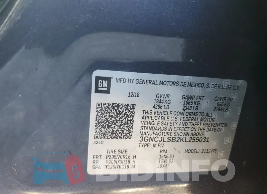 3GNCJLSB2KL255031 Photo# 13